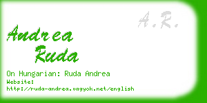 andrea ruda business card